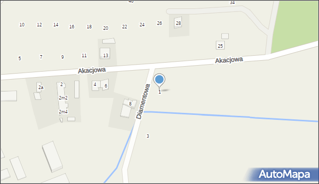 Rasztów, Diamentowa, 1, mapa Rasztów