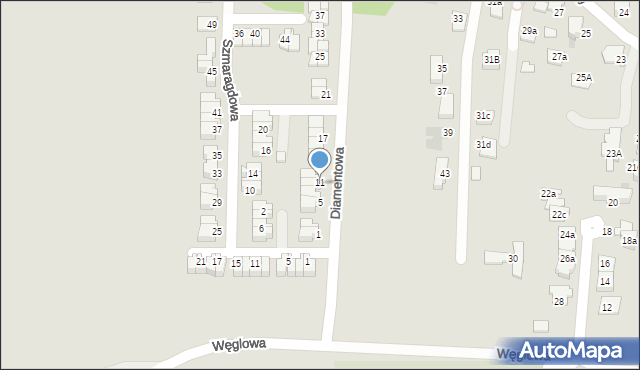 Siemianowice Śląskie, Diamentowa, 9, mapa Siemianowice Śląskie