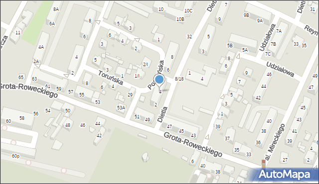 Sosnowiec, Dietla Henryka, 4, mapa Sosnowca