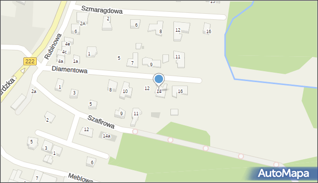 Straszyn, Diamentowa, 14, mapa Straszyn