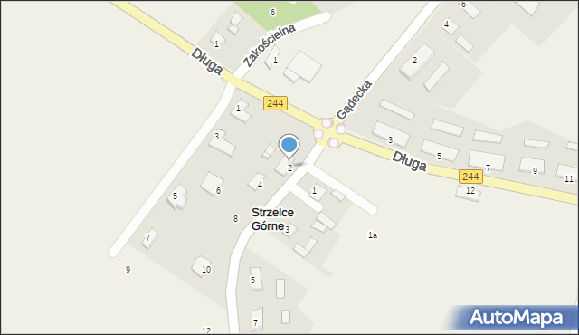 Strzelce Górne, Diamentowa, 2, mapa Strzelce Górne