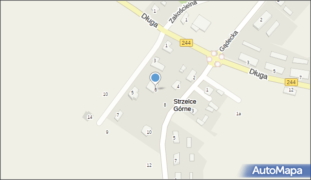 Strzelce Górne, Diamentowa, 6, mapa Strzelce Górne