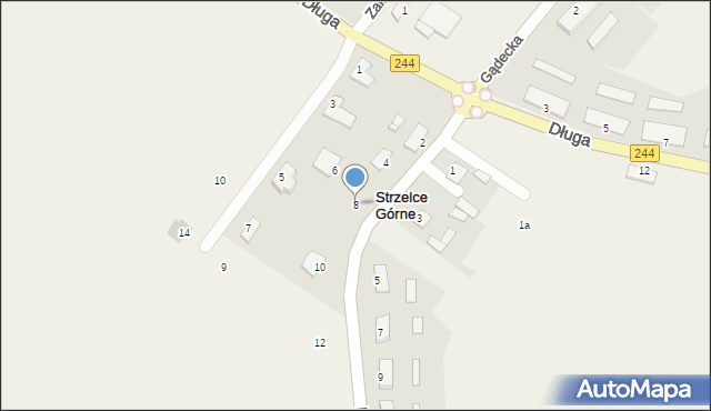 Strzelce Górne, Diamentowa, 8, mapa Strzelce Górne