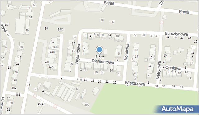 Tomaszów Mazowiecki, Diamentowa, 5, mapa Tomaszów Mazowiecki