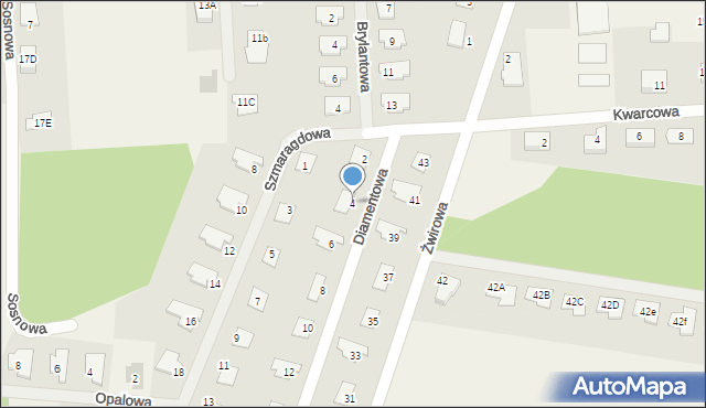 Trzciany, Diamentowa, 4, mapa Trzciany