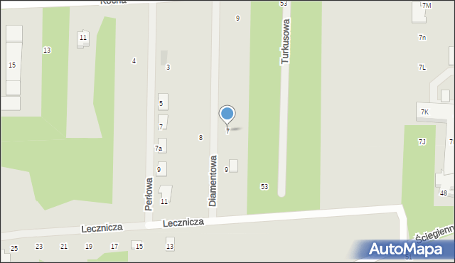 Tuszyn, Diamentowa, 7, mapa Tuszyn