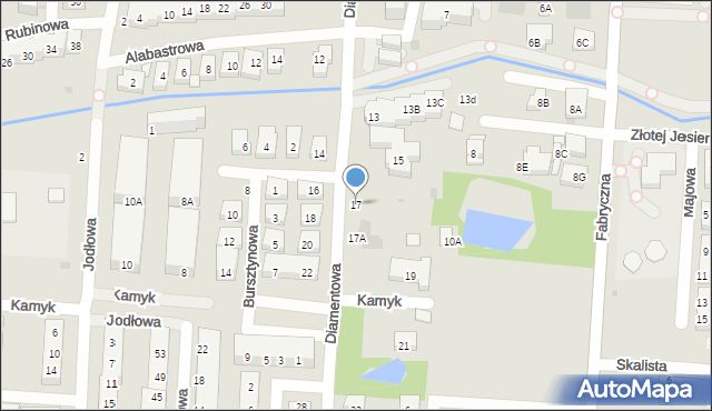 Warszawa, Diamentowa, 17, mapa Warszawy