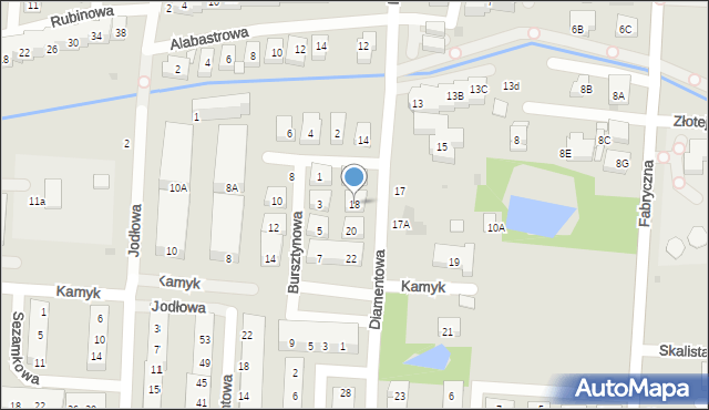 Warszawa, Diamentowa, 18, mapa Warszawy