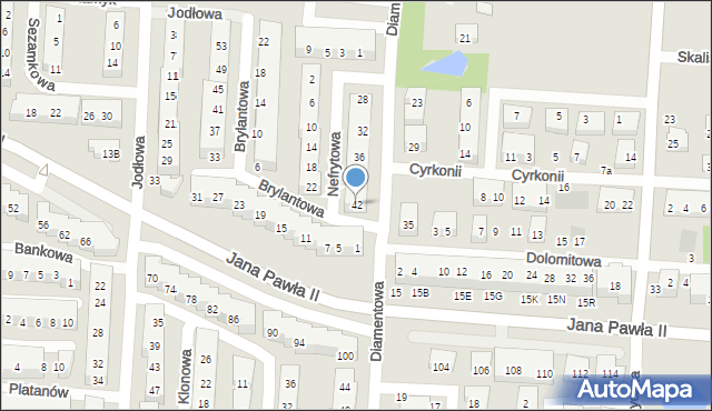 Warszawa, Diamentowa, 42, mapa Warszawy