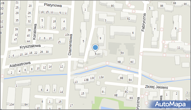 Warszawa, Diamentowa, 7, mapa Warszawy