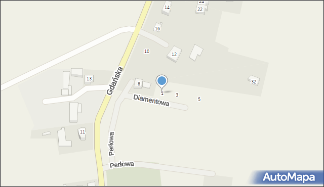 Wiślina, Diamentowa, 1, mapa Wiślina