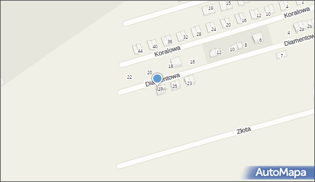 Witkowo Drugie, Diamentowa, 27a, mapa Witkowo Drugie