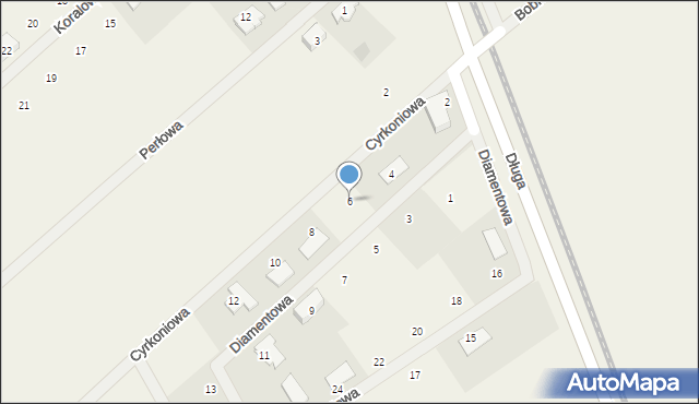 Żarowo, Diamentowa, 6, mapa Żarowo