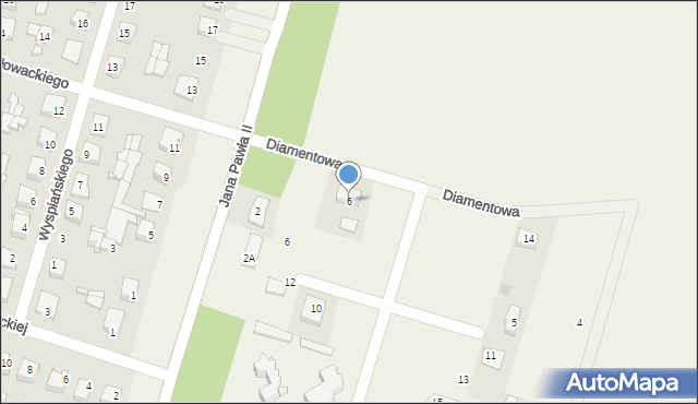Zawisty Nadbużne, Diamentowa, 6, mapa Zawisty Nadbużne