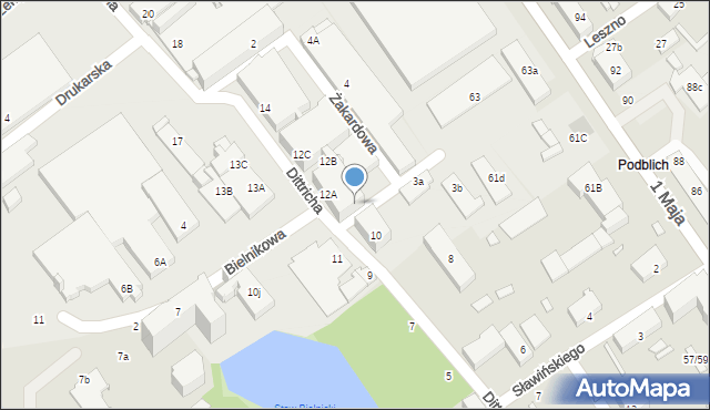 Żyrardów, Dittricha Karola, 10c, mapa Żyrardów