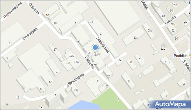 Żyrardów, Dittricha Karola, 12B, mapa Żyrardów