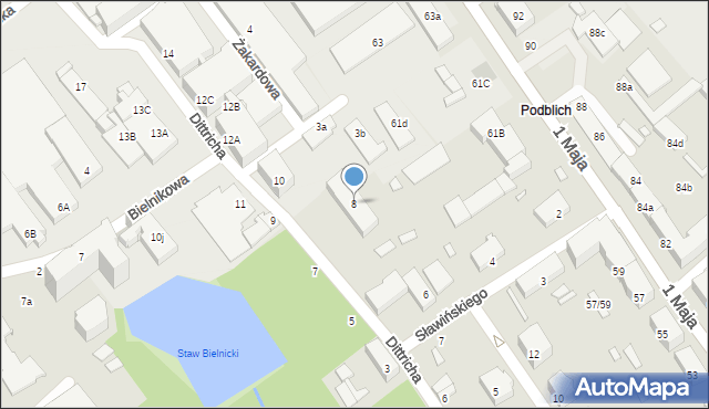 Żyrardów, Dittricha Karola, 8, mapa Żyrardów