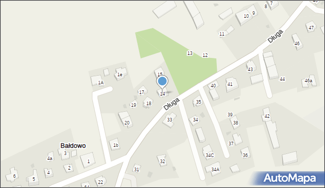 Bałdowo, Długa, 14, mapa Bałdowo