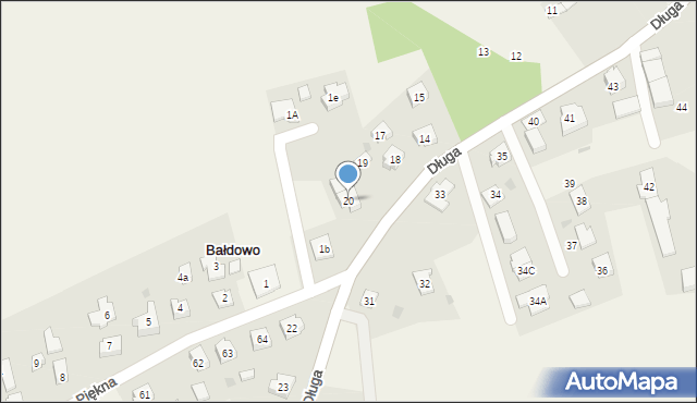 Bałdowo, Długa, 20, mapa Bałdowo