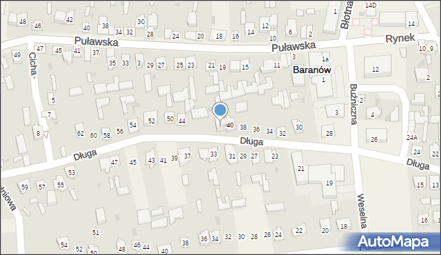 Baranów, Długa, 42, mapa Baranów