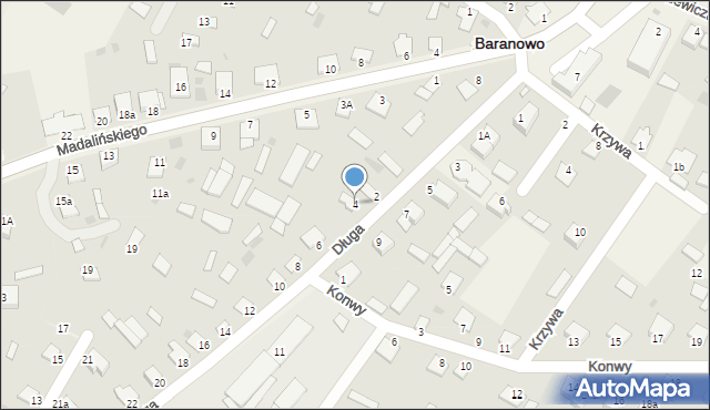 Baranowo, Długa, 4, mapa Baranowo