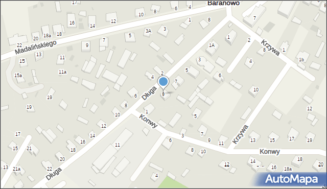 Baranowo, Długa, 9, mapa Baranowo