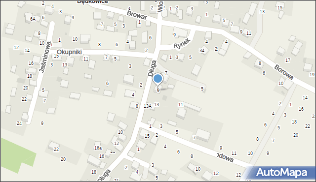 Będkowice, Długa, 9, mapa Będkowice