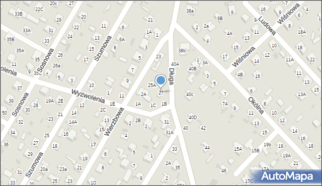 Biała Podlaska, Długa, 27, mapa Białej Podlaskiej