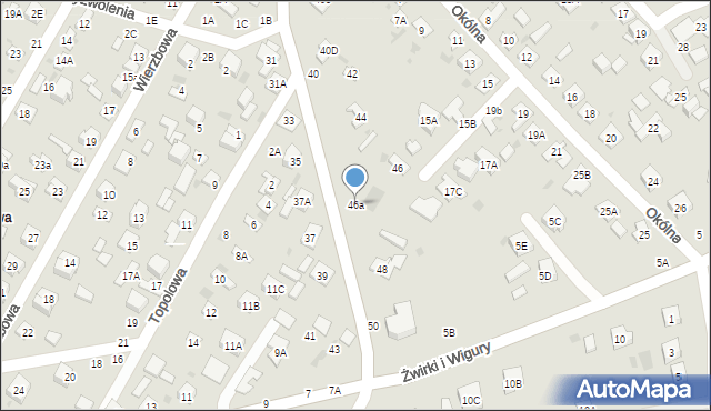 Biała Podlaska, Długa, 46a, mapa Białej Podlaskiej