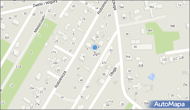 Biała Podlaska, Długa, 47a, mapa Białej Podlaskiej