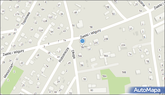 Biała Podlaska, Długa, 54, mapa Białej Podlaskiej