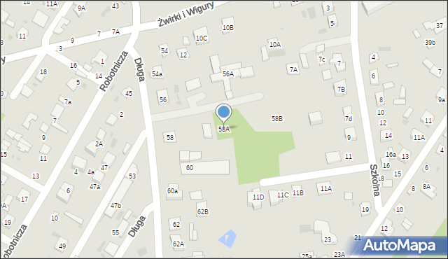 Biała Podlaska, Długa, 58A, mapa Białej Podlaskiej