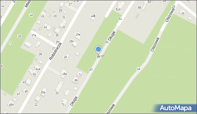 Biała Podlaska, Długa, 65, mapa Białej Podlaskiej