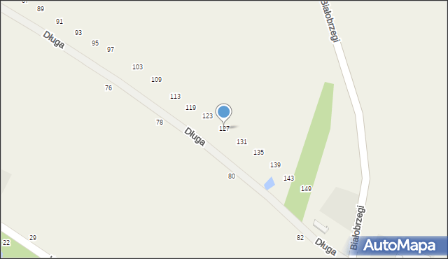 Białobrzegi, Długa, 127, mapa Białobrzegi