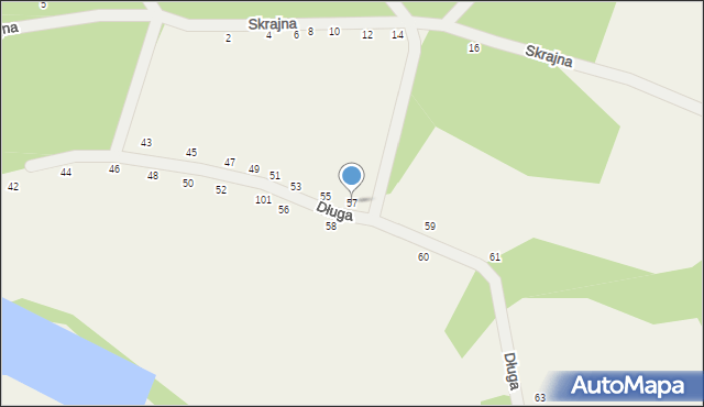 Białobrzegi, Długa, 57, mapa Białobrzegi