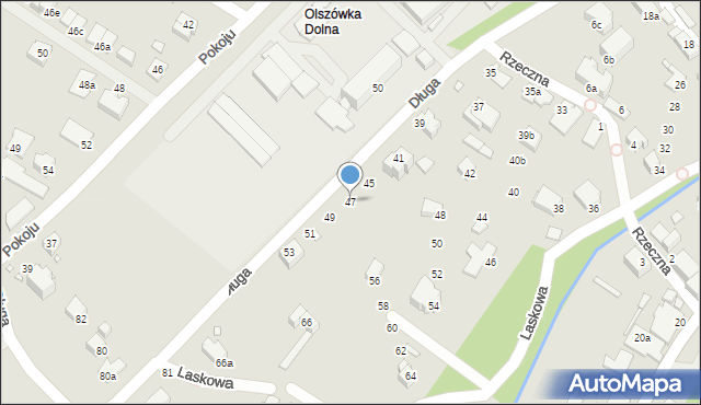 Bielsko-Biała, Długa, 47, mapa Bielsko-Białej