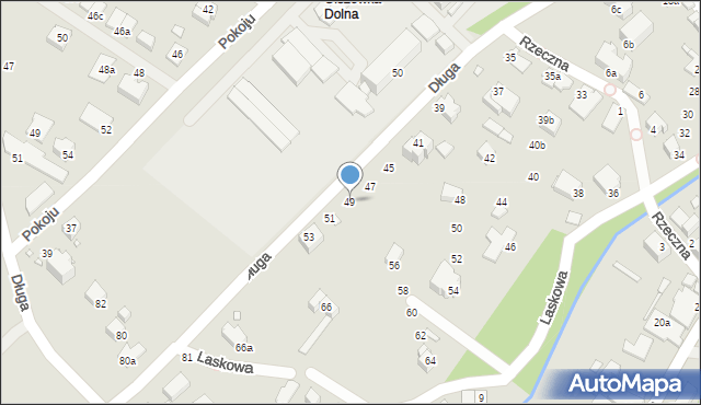 Bielsko-Biała, Długa, 49, mapa Bielsko-Białej