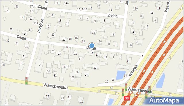Blizne Łaszczyńskiego, Długa, 15, mapa Blizne Łaszczyńskiego