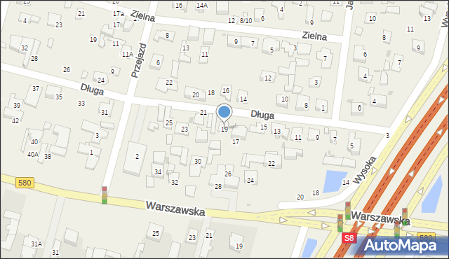 Blizne Łaszczyńskiego, Długa, 19, mapa Blizne Łaszczyńskiego