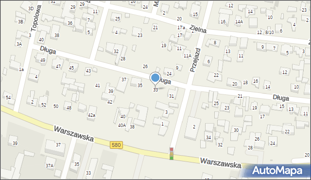 Blizne Łaszczyńskiego, Długa, 33, mapa Blizne Łaszczyńskiego