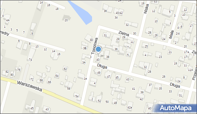 Blizne Łaszczyńskiego, Długa, 40a, mapa Blizne Łaszczyńskiego