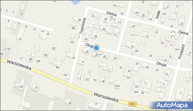 Blizne Łaszczyńskiego, Długa, 47, mapa Blizne Łaszczyńskiego