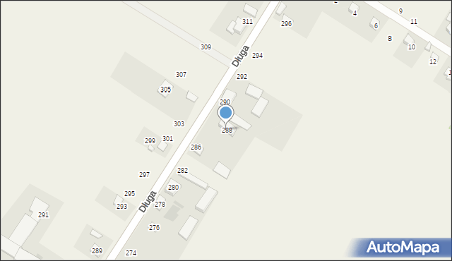 Borowa, Długa, 288, mapa Borowa