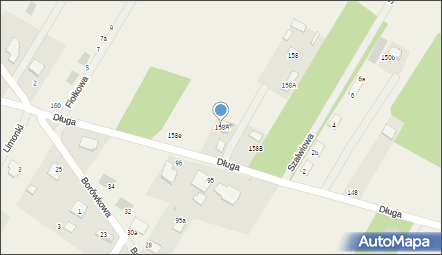 Borowa Góra, Długa, 158A, mapa Borowa Góra