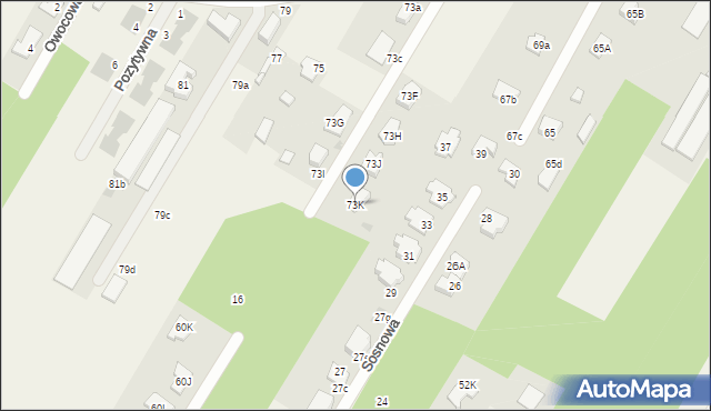 Borowa Góra, Długa, 73K, mapa Borowa Góra