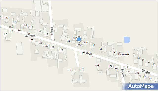 Borowe, Długa, 100a, mapa Borowe