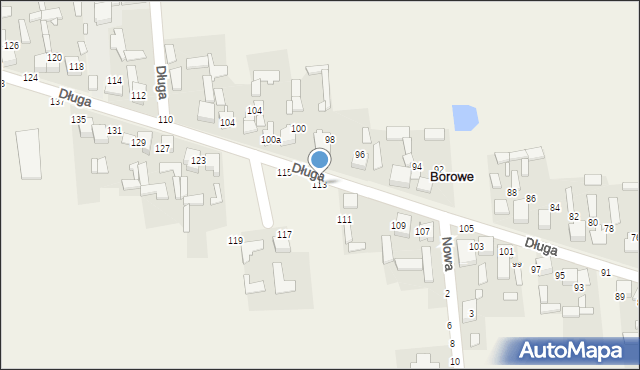 Borowe, Długa, 113, mapa Borowe