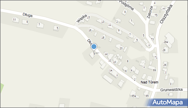 Bratian, Długa, 3, mapa Bratian