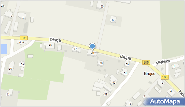 Brojce, Długa, 48, mapa Brojce