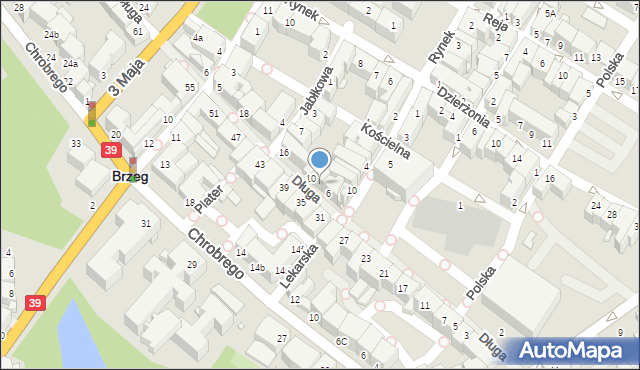 Brzeg, Długa, 8, mapa Brzeg